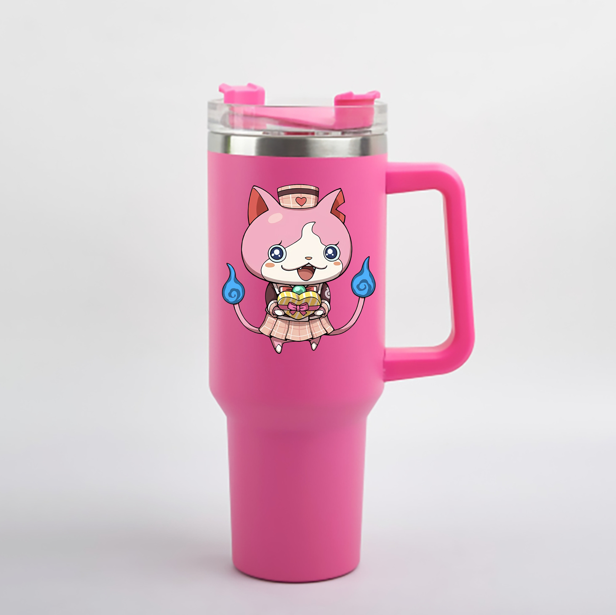 （画像用） 妖怪ウォッチ Yo-kai Watch 1200mL車用タンブラー - クリスタルステッカー（プラスチックストロー付き）